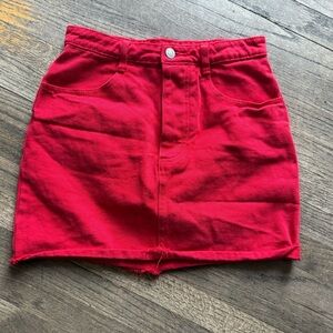 Trendy Red J. Galt High-Waisted Denim Mini
Skirt - Size M